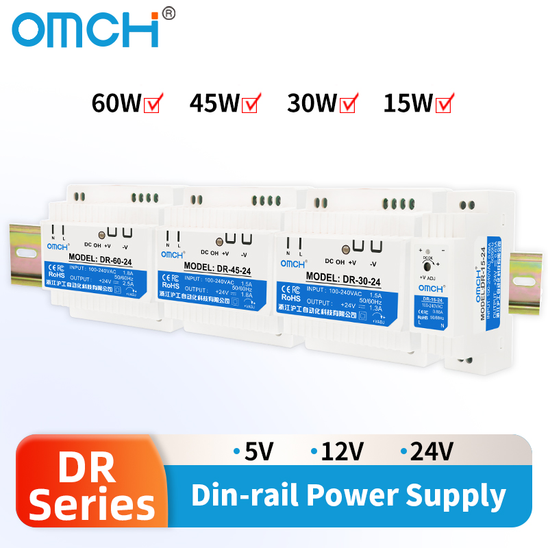 OMCH Din Rail DR-15 DR-30 DR-4 - Smps Power Supply recension och pris
