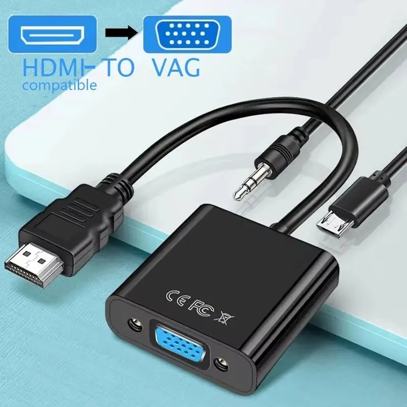 1-4sets HD 1080P HDMI To VGA C - Pc Power Supply recension och pris